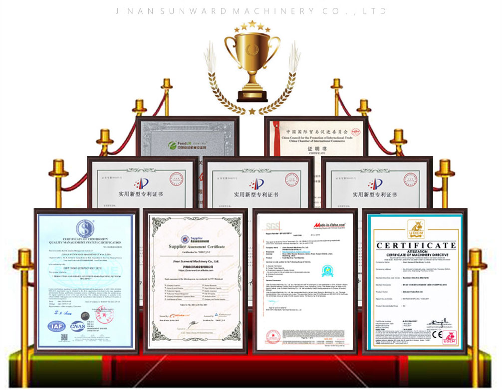 certificates of pet chew machines