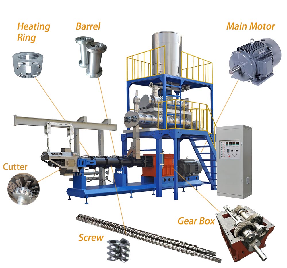 Large Fish Feed Twin-screw Extruder