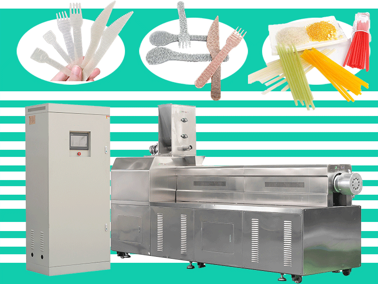 Edible Cutlery Machine Knives Forks Spoons Drinking Straw Production Line